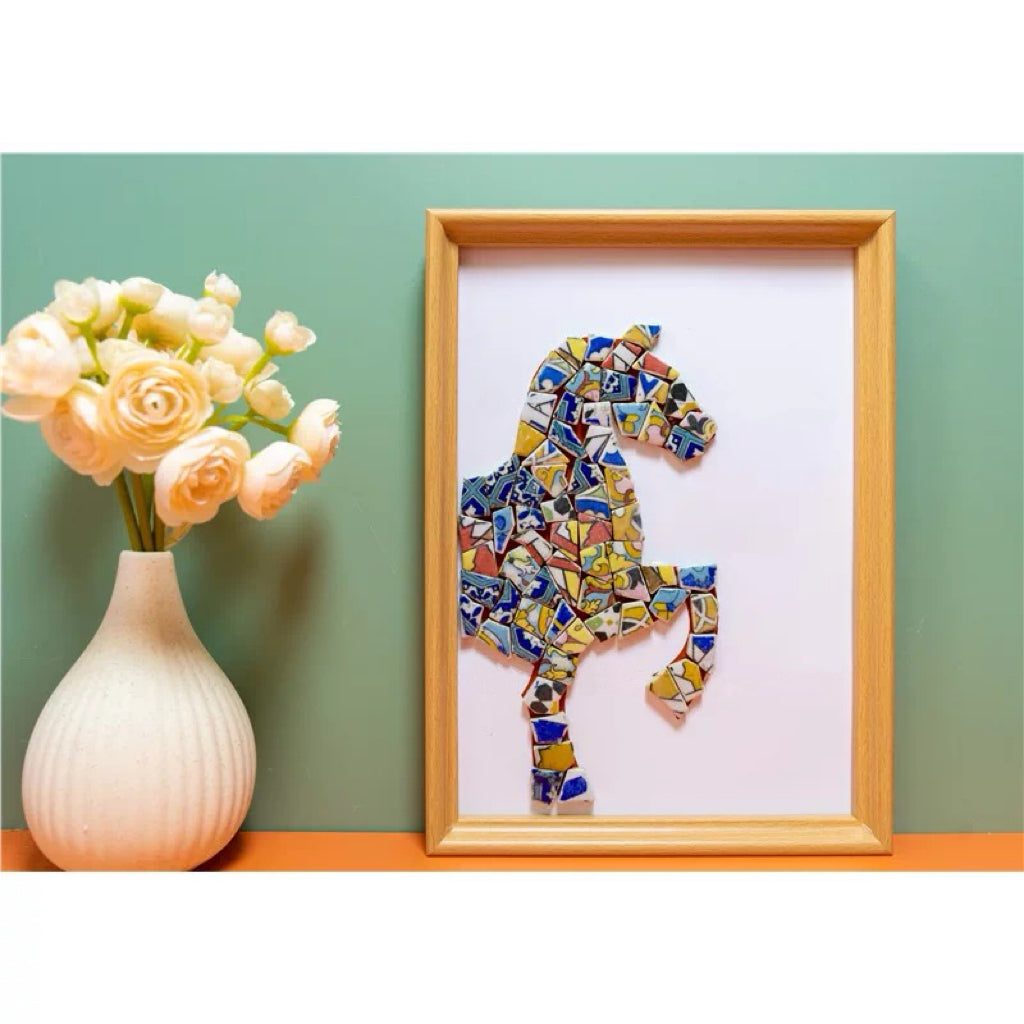 Artistic painting with colored ceramic pieces - Vase