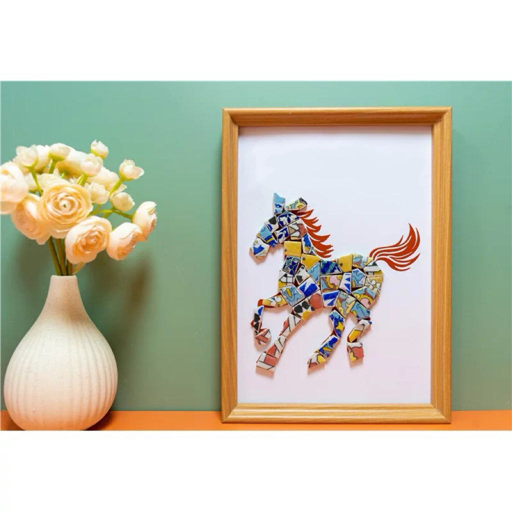 Artistic painting with colored ceramic pieces - Horse